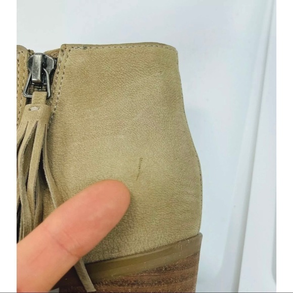 Vince Camuto Sz 7.5 M Womens Perforated Open Toe Bootie Tassel Ankle Boot Sandal - Picture 6 of 10